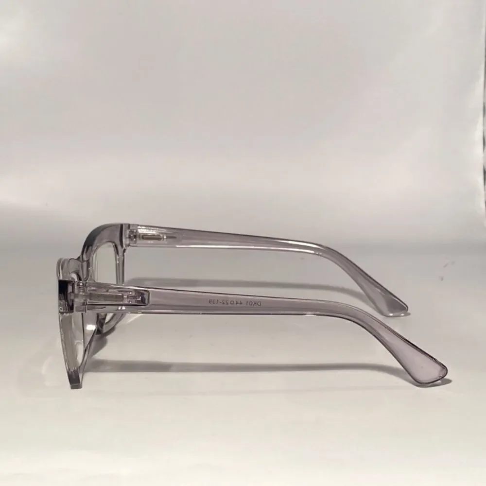 1178 Gretchen Reading Glasses 2.5 Square Clear Grey Oversize NWT